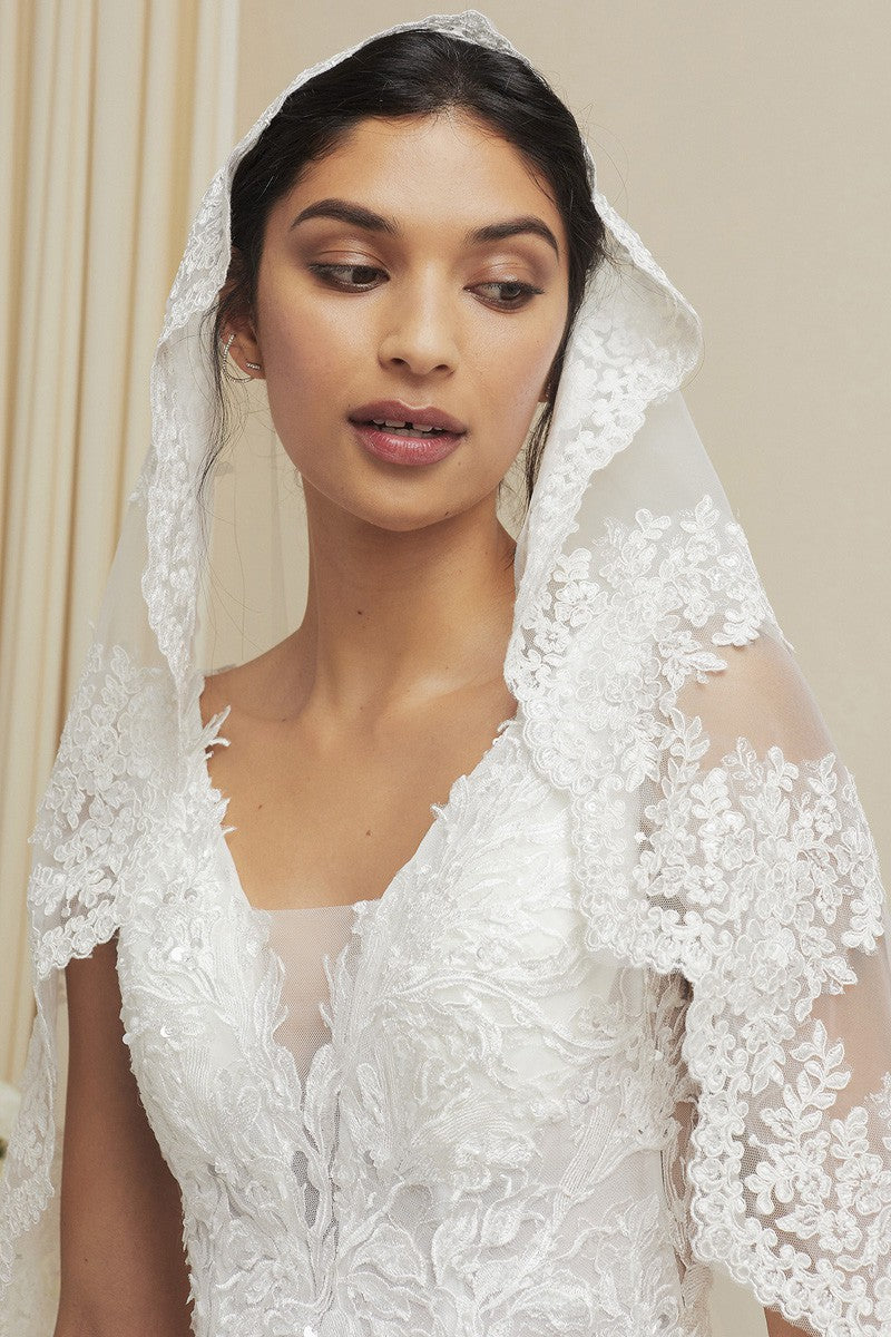Mantilla Lace Cathedral Length Veil
