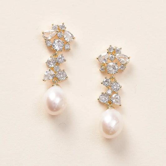 Silvia Pearl & Cz Earrings