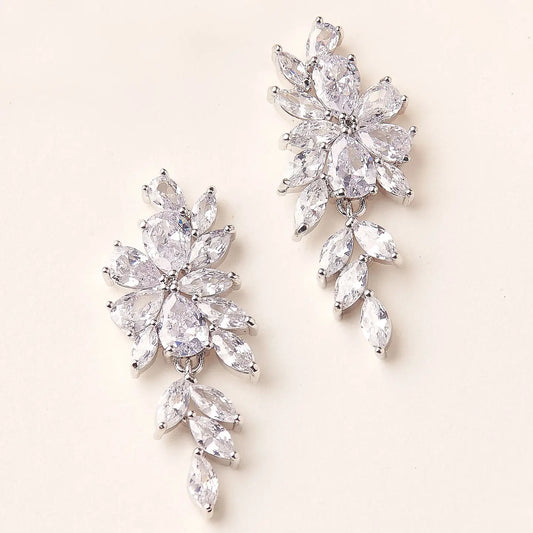 Vivian Cz Dangle Bridal Earrings