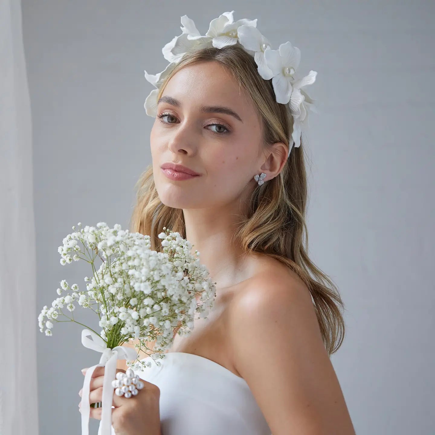 Ivory Magnolia Velvet Headband