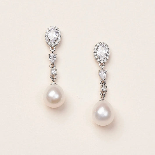 Adele Pearl & Cz Earrings