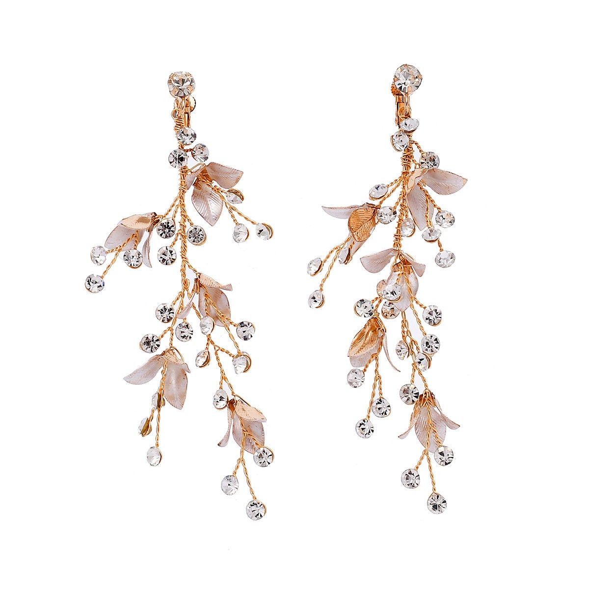 Crystal Leaf Earring