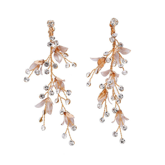 Crystal Leaf Earring