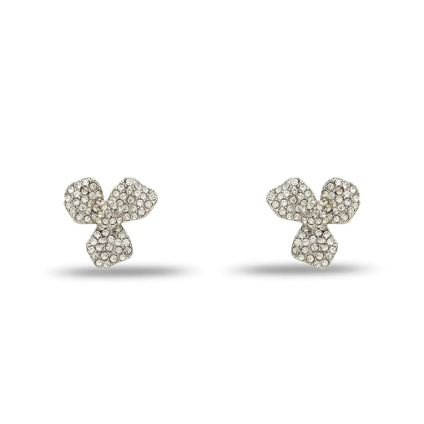 Crystal Pave Trillium Stud Earrings