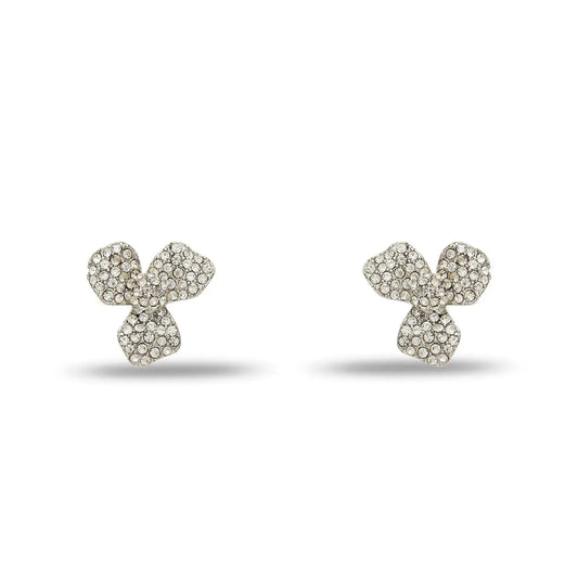 Crystal Pave Trillium Stud Earrings