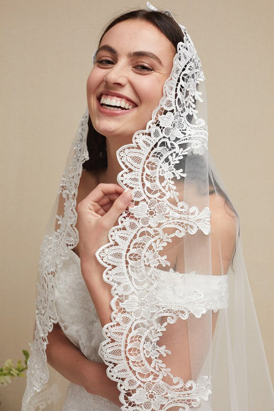 Lace Floor Length Wedding Veil