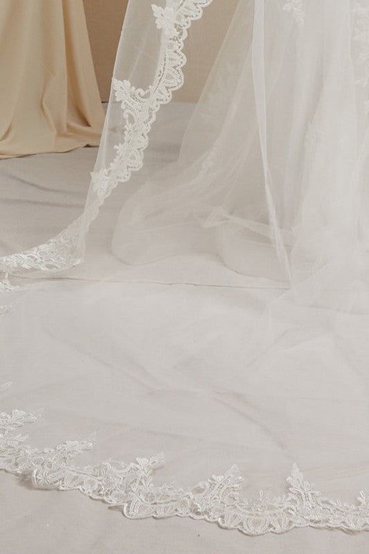 Lace Floor Length Wedding Veil